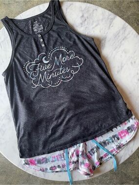 Secret Treasures Charcoal Tank & Printed Shorts Sleep Set